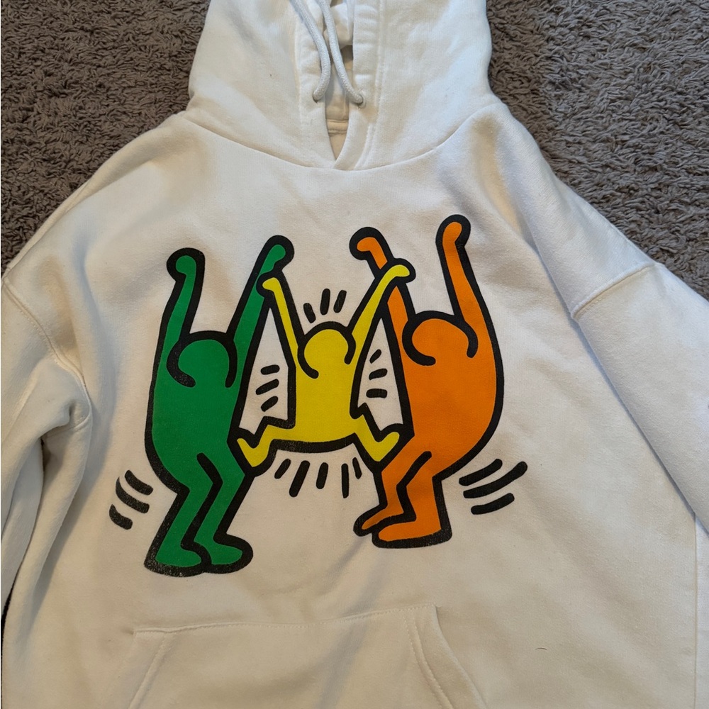 white keith haring hoodie